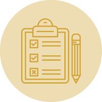 Task Line Yellow Circle Icon vector