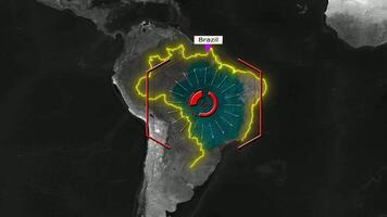 Brazil Map - Cyber Attack video