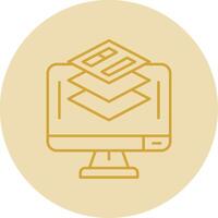 Layer Line Yellow Circle Icon vector