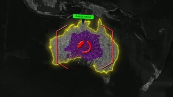 Australia Map - Cyber Attack video