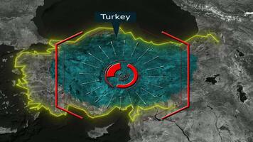 Turkey Map - Cyber Attack video