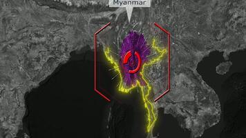 Myanmar Map - Cyber Attack video