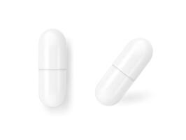 White Template Pills Capsules vector