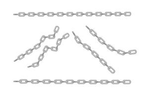 Free metal chain with whole vector