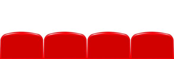row of red seats on vector