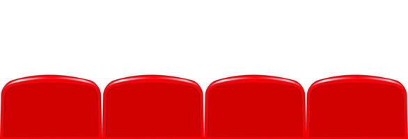 row of red seats on vector