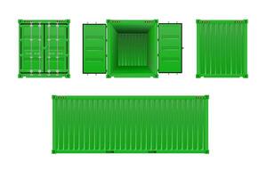 Green Shipping Cargo Container Twenty vector