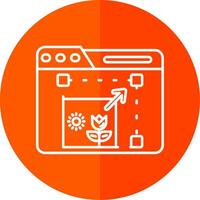 Resize Line Red Circle Icon vector