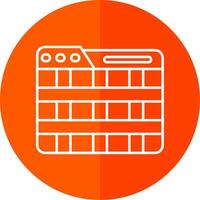 Grid Line Red Circle Icon vector