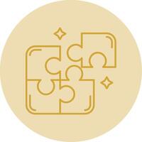 Puzzle Line Yellow Circle Icon vector