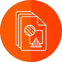 File Line Red Circle Icon vector