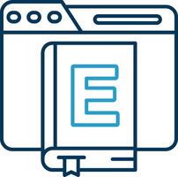 Ebook Line Blue Two Color Icon vector