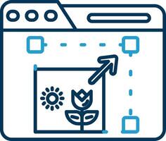 Resize Line Blue Two Color Icon vector
