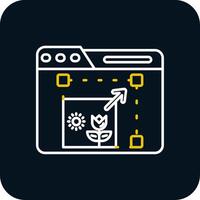 Resize Line Yellow White Icon vector
