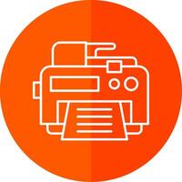 Printer Line Red Circle Icon vector