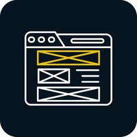 Layout Line Yellow White Icon vector