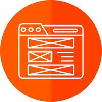 Layout Line Red Circle Icon vector