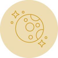 Moon Line Yellow Circle Icon vector