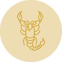 Scorpion Line Yellow Circle Icon vector