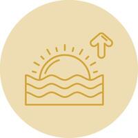 Sunrise Line Yellow Circle Icon vector