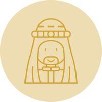 Muslim Line Yellow Circle Icon vector