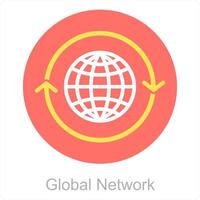Global Network and connection icon concept vector