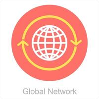 Global Network and connection icon concept vector