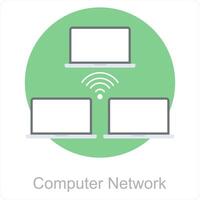 Computer Network and connection icon concept vector