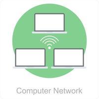 Computer Network and connection icon concept vector