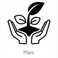 planta y verde icono concepto vector