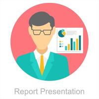 Report Presentation and analysis icon concept vector