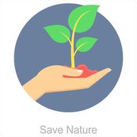 Save Nature and save icon concept vector