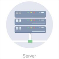 servidor y base de datos icono concepto vector