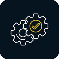 Setting Line Yellow White Icon vector