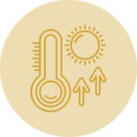 Thermometer Line Yellow Circle Icon vector