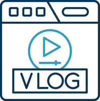 Vlog Line Blue Two Color Icon vector