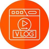 Vlog Line Red Circle Icon vector