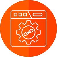 Backlink Line Red Circle Icon vector