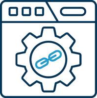 Backlink Line Blue Two Color Icon vector