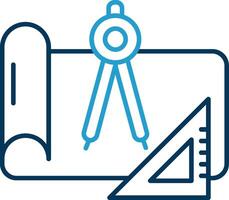Draft Line Blue Two Color Icon vector