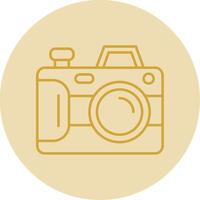 Camera Line Yellow Circle Icon vector