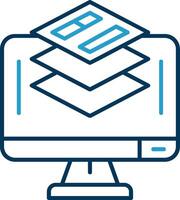Layer Line Blue Two Color Icon vector