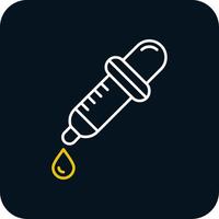 Dropper Line Yellow White Icon vector