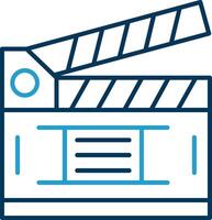 Clapperboard Line Blue Two Color Icon vector