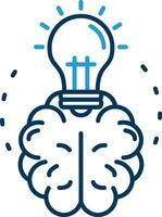 Brainstroming Line Blue Two Color Icon vector