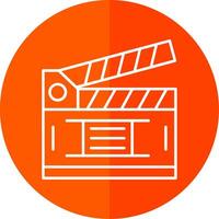 Clapperboard Line Red Circle Icon vector