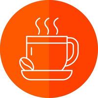 Coffee Line Red Circle Icon vector