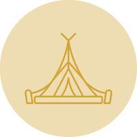 Tent Line Yellow Circle Icon vector