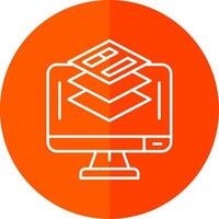 Layer Line Red Circle Icon vector