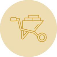 Cart Line Yellow Circle Icon vector
